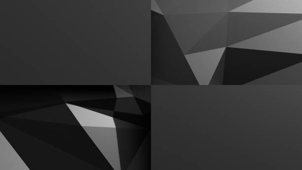 istock 3D rendering black realistic background with abstract metallic shapes 1667025796