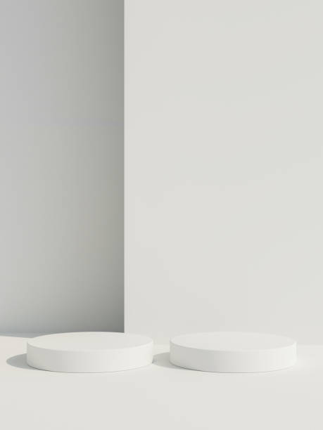 istock Simple white podium pedestal to showcase product 1667026325