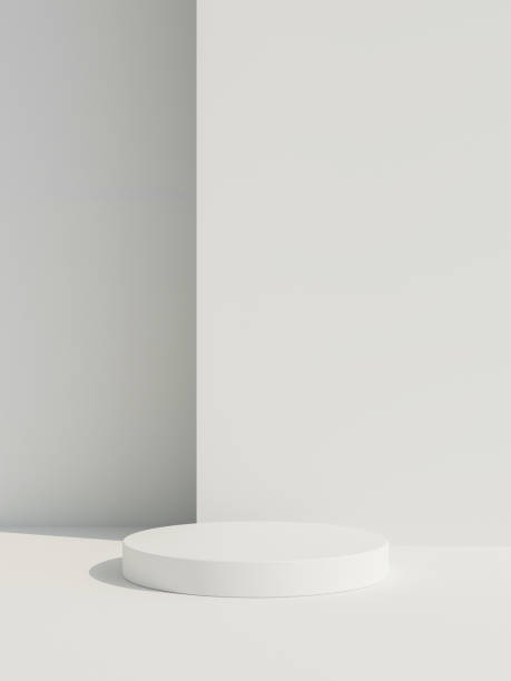 istock Simple white podium pedestal to showcase product 1667026330