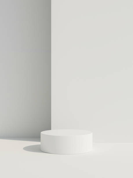 istock Simple white podium pedestal to showcase product 1667026331