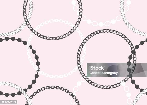 Chain Icon Pink Seamless Pattern Of Chains On Pink Background Stock Illustration ...