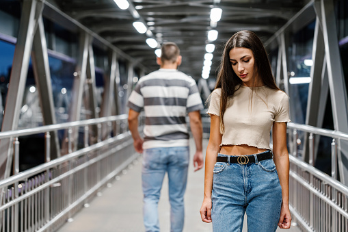 Young couple going through a break-up