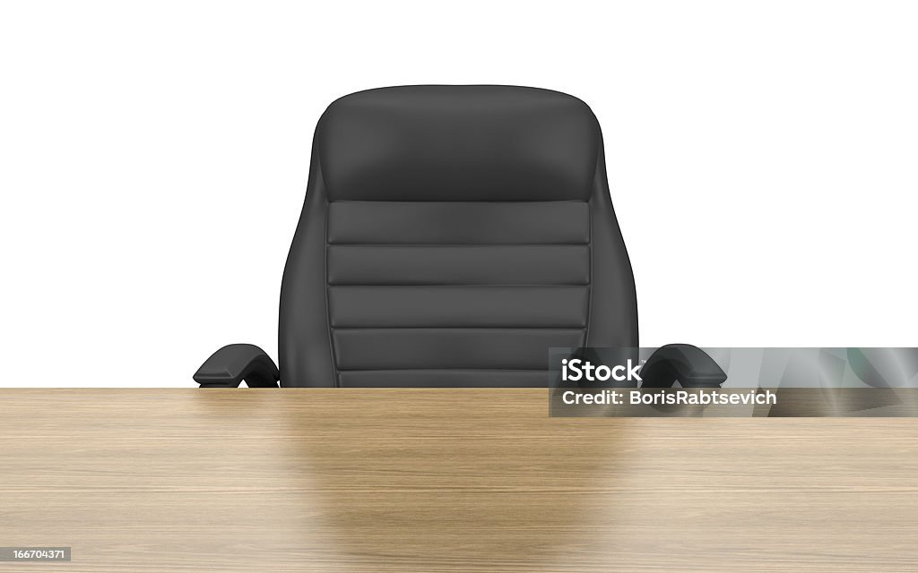 Cadeira de escritório na mesa - Foto de stock de Branco royalty-free