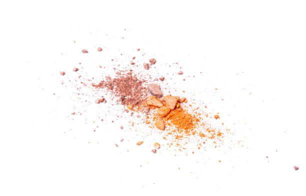 istock Broken Eye Shadow Isolated, Smashed Makeup Palette, Crushed Natural Glitter Pigment Texture 1667055694
