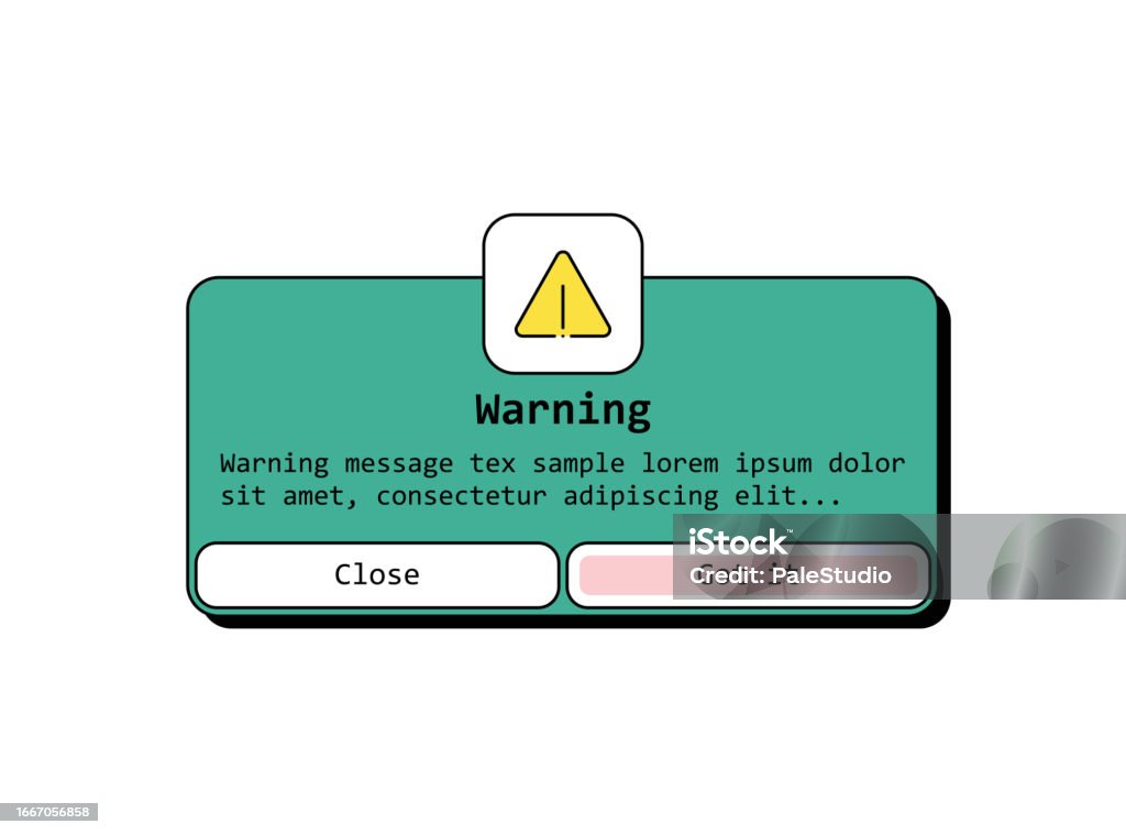Warning And Error Alert Notification Dialog Messages App Interface ...