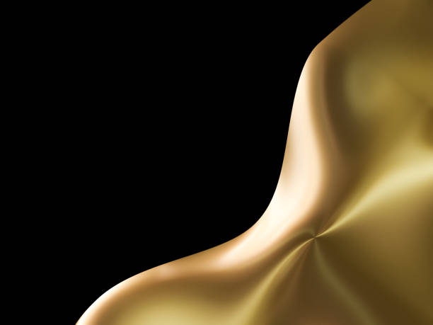 istock Smooth wave metal golden textured abstract background 1667066273