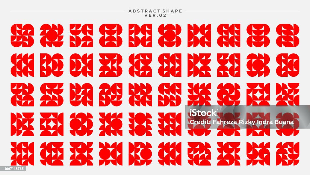 Abstract Square Basic Shape Pattern Design Set Stock Illustration ...