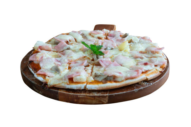 istock pizza on tray isolated with clipping path 1667161366
