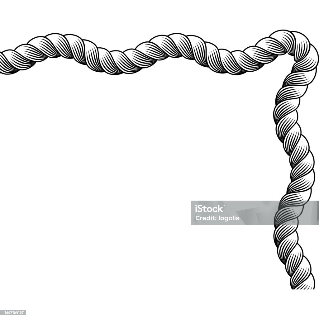 Solid Rope Border Rope Corner Border Stock Illustration - Download Image Now - Border ...