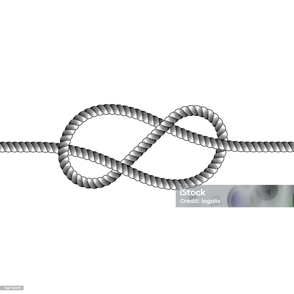Line Knot Vector Rope Knot Line Border Stock Illustration - Download Image Now - Border ...