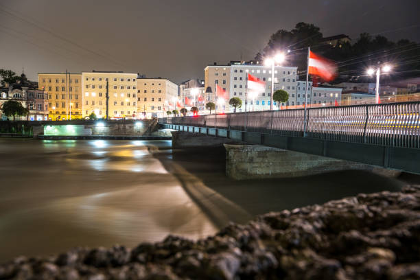 Hammerau bridge at night, Bavaria