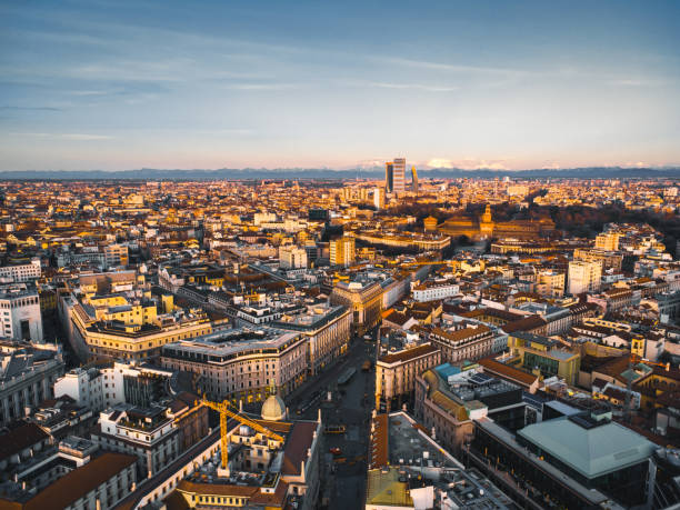 istock Milan Historic Center Drone Photo at Sunset 1667189948