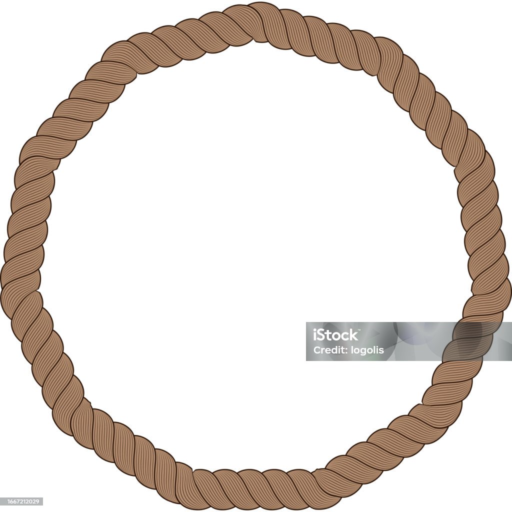 Then Rope Round Round Frame Border Rope Stock Illustration - Download Image Now ...