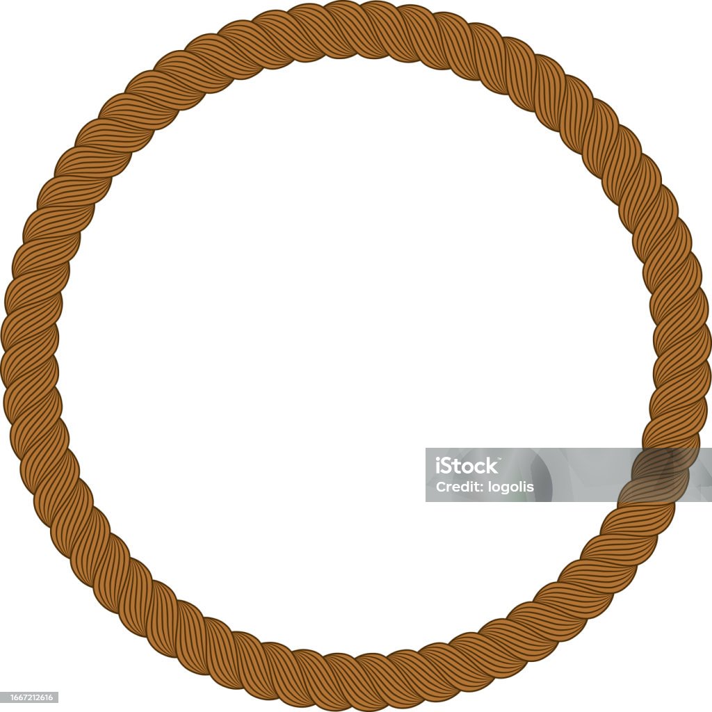 Then Rope Round Brown Round Frame Border Rope Stock Illustration - Download Image Now ...
