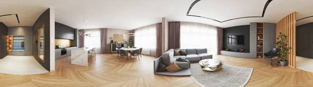 istock 360 panorama of the living interior. 1667227284
