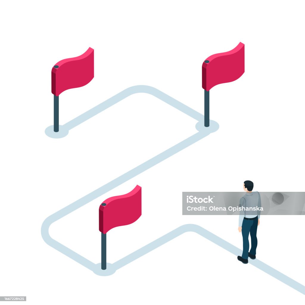 Step Route Stepbystep Path Stock Illustration - Download Image Now - Direction ...