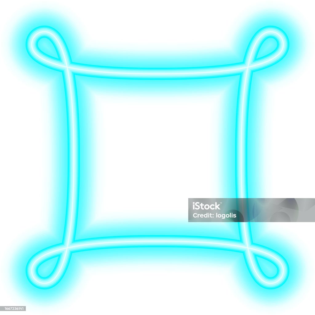 Knote Frame Blue Blue Neon Knot Corner Border Stock Illustration - Download Image Now ...