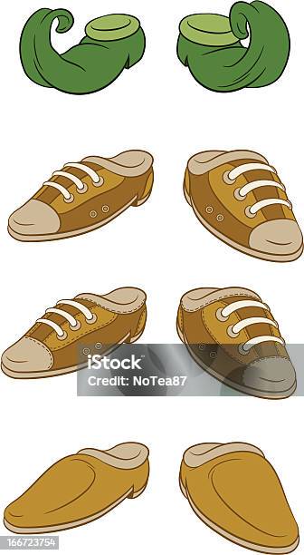 Набор Shoes — стоковая векторная графика и другие изображения на тему Бутсы - Бутсы, Векторная графика, Группа объектов