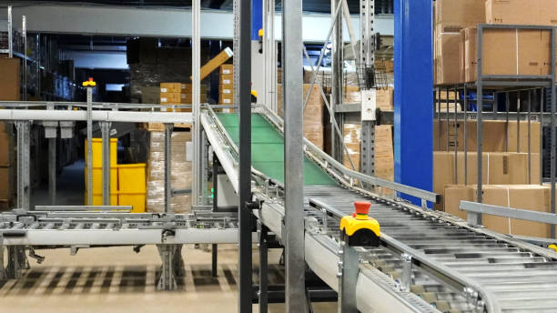 istock Belt and metall roller conveyor for warehouse 1667245766