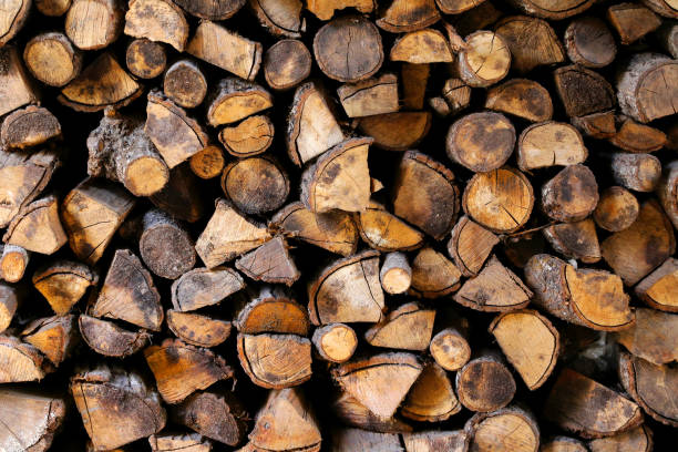 istock pile of wood placed 1667256569