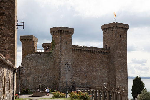castle in the medieval town of bolsena, italy