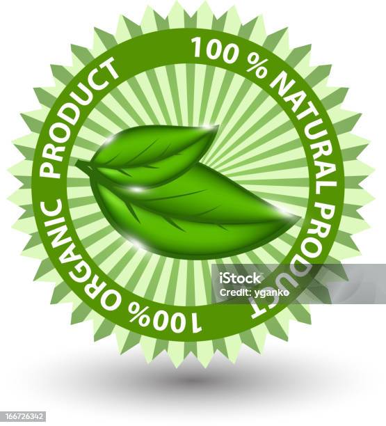 100 Natürliche Green Label Isoliert Auf Whitevector Illustrationen Stock Vektor Art und mehr Bilder von Abzeichen