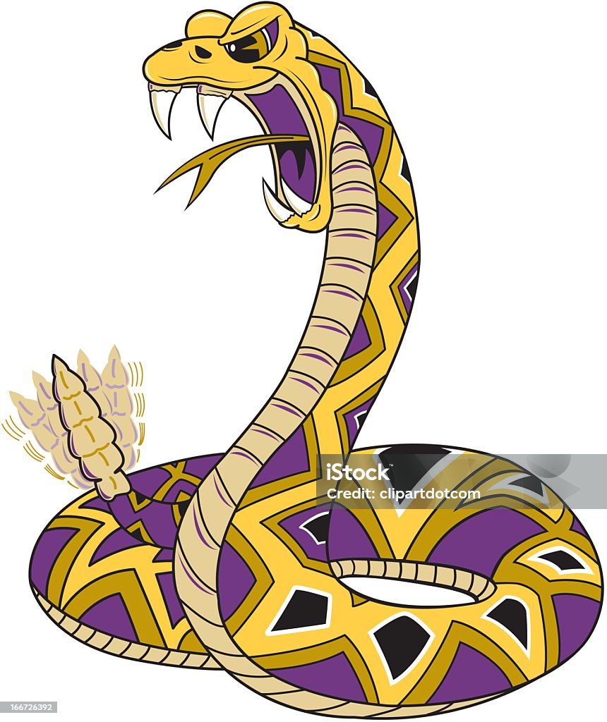 Serpiente de cascabel - arte vectorial de Amarillo - Color libre de derechos