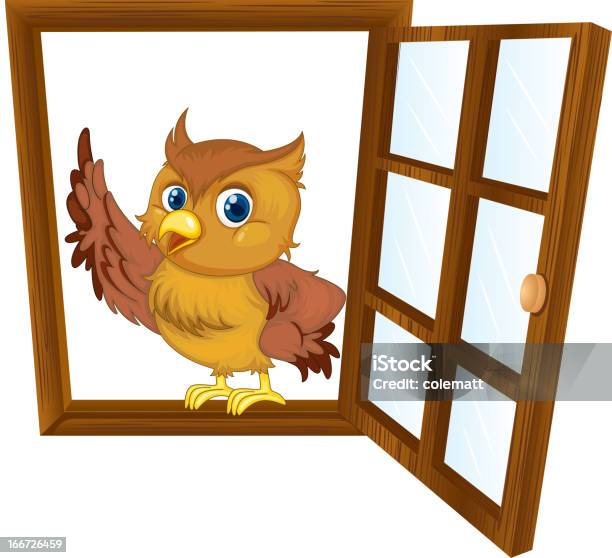 Uccello In Una Finestra - Immagini vettoriali stock e altre immagini di Ala di animale - Ala di animale, Animale, Aperto