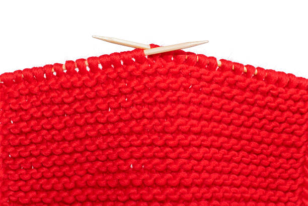 Red knitwork, horizontal stock photo