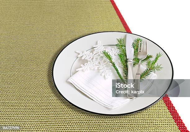 Tischdekoration Für Weihnachten Auf Einer Grünen Tischtuch Stockfoto und mehr Bilder von Clipping Path