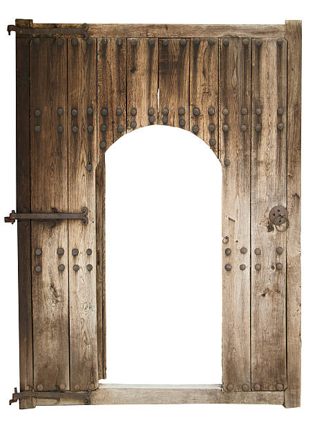 istock Medieval wooden door 166727613