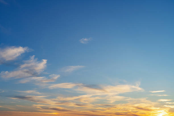 istock summer evening, sunset in yellow, orange and pink with clouds, background 1667298601