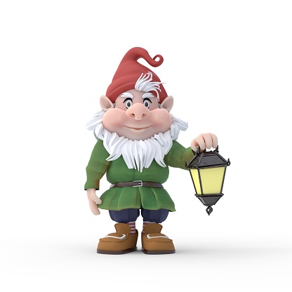 Cartoon dwarf. 3D rendering.