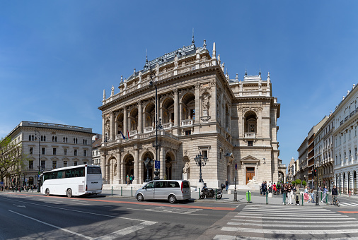 Budapest, Hungary - April 22, 2023: A picture of the Hungarian State Opera.