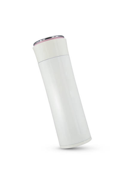 istock Metal modern thermo bottle isolated on white background 1667321924