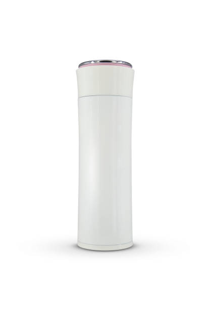 istock Metal modern thermo bottle isolated on white background 1667321926