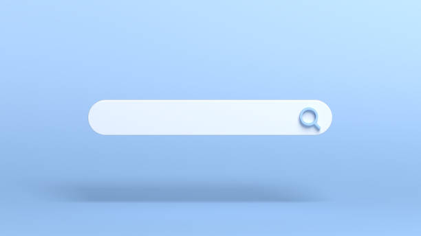 istock White search bar on blue background. Search box. 1667329644