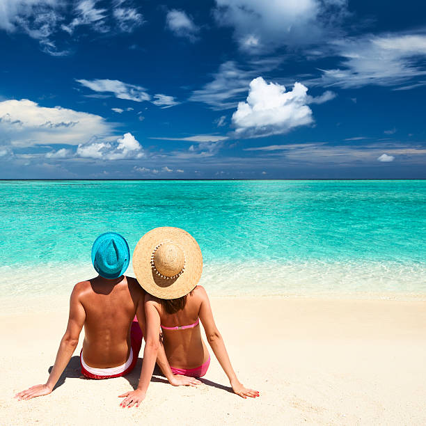istock Couple on a beach at Maldives 166734674