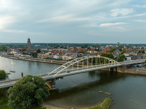 Wilhelmina bridge in Deventer, named after the former queen of the netherlands, crossing the Ijssel river.