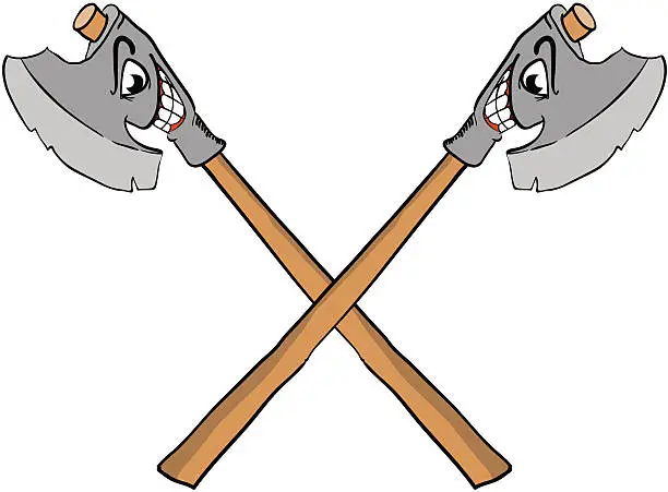 Vector illustration of evil axes