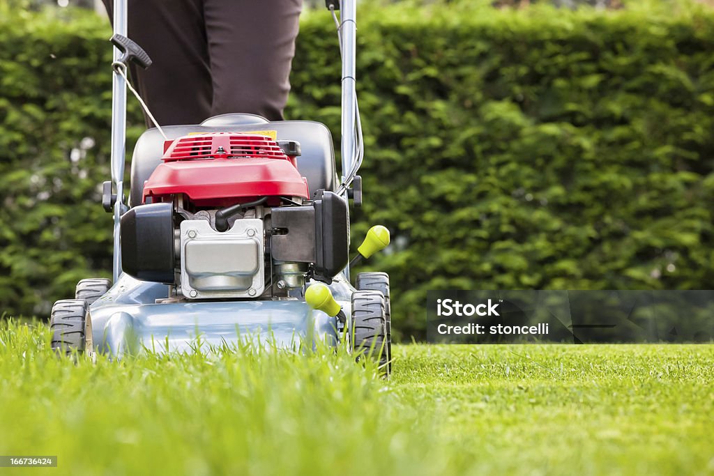 Mowing the grass Mowing Stock Photo