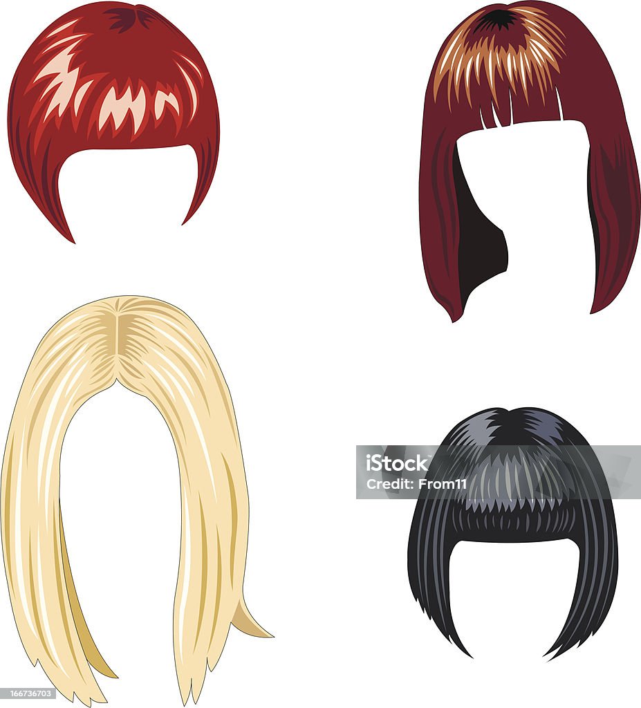 Womens Hairstyles Stock Illustration - Download Image Now - Wig, Blond Hair,  Females - iStock