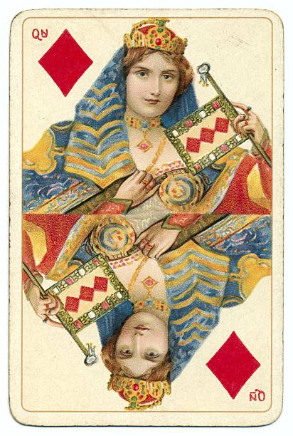 Queen of Diamonds Dondorf Shakespeare antique playing card stock photo