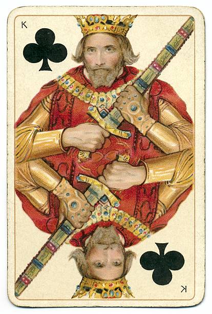 King of Clubs Dondorf Shakespeare antique playing card This is the King of Clubs from a well-known deck of vintage /antique (19th century) playing cards. It was printed in chromolithography by Bernard (Bernhard) Dondorf from Frankfurt aM, Germany, and the deck included characters from Shakespeare's plays as face cards. The King of Clubs is illustrated as Richard III, King of England, from the play (Richard III). Bernard (Bernhard) Dondorf opened a lithographic printing business in 1833, first producing playing cards in 1839. His playing cards were popular for their designs and overall quality. He retired from the business in 1872 after producing popular and widely-copied designs for many years. 1895 stock pictures, royalty-free photos & images