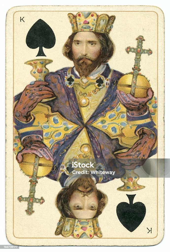 Rei de Espadas Nicu OrnamentalComment Shakespeare antigo cartão de jogo - Royalty-free Carta de Baralho Foto de stock