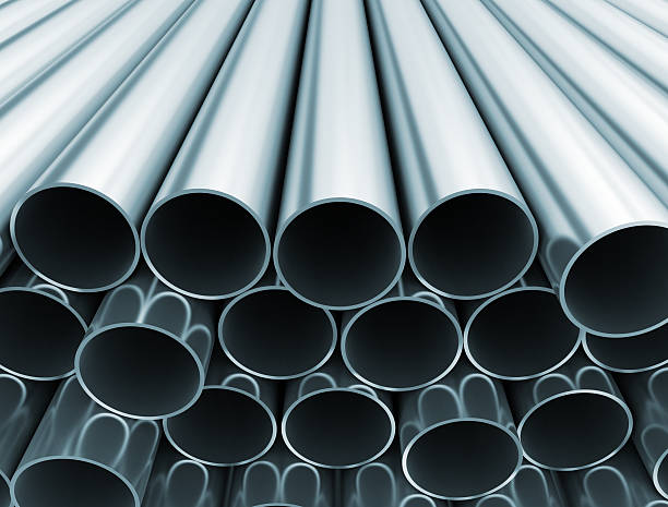 istock Pile of metal pipes 166738589