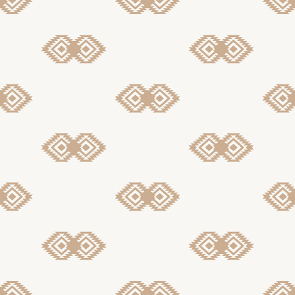 Minimal Boho Southwestern Seamless Pattern Navajo Print. Native American Wallpaper. Scandinavian Background. Ethnic Aztec Ornament for Textile, Surface Design, Wrapping Papers. Vector Illustration