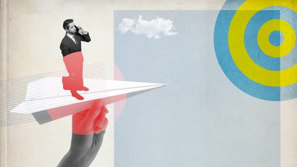 istock Business entrepreneur on a paper plane 1667393134
