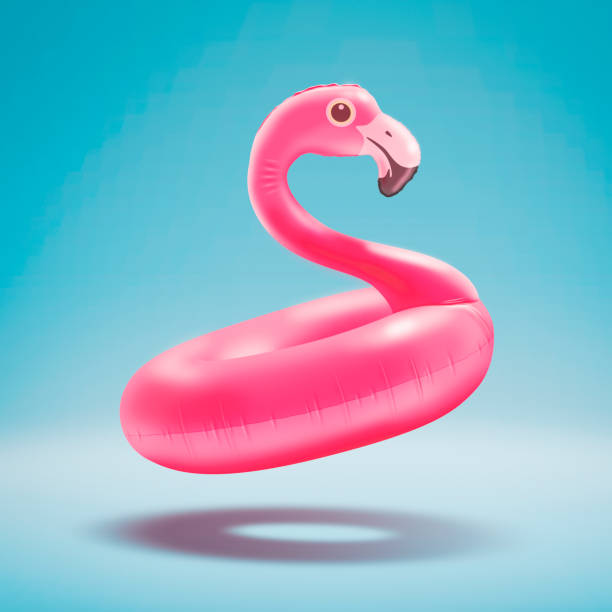 istock Cute inflatable pink flamingo toy 1667401165