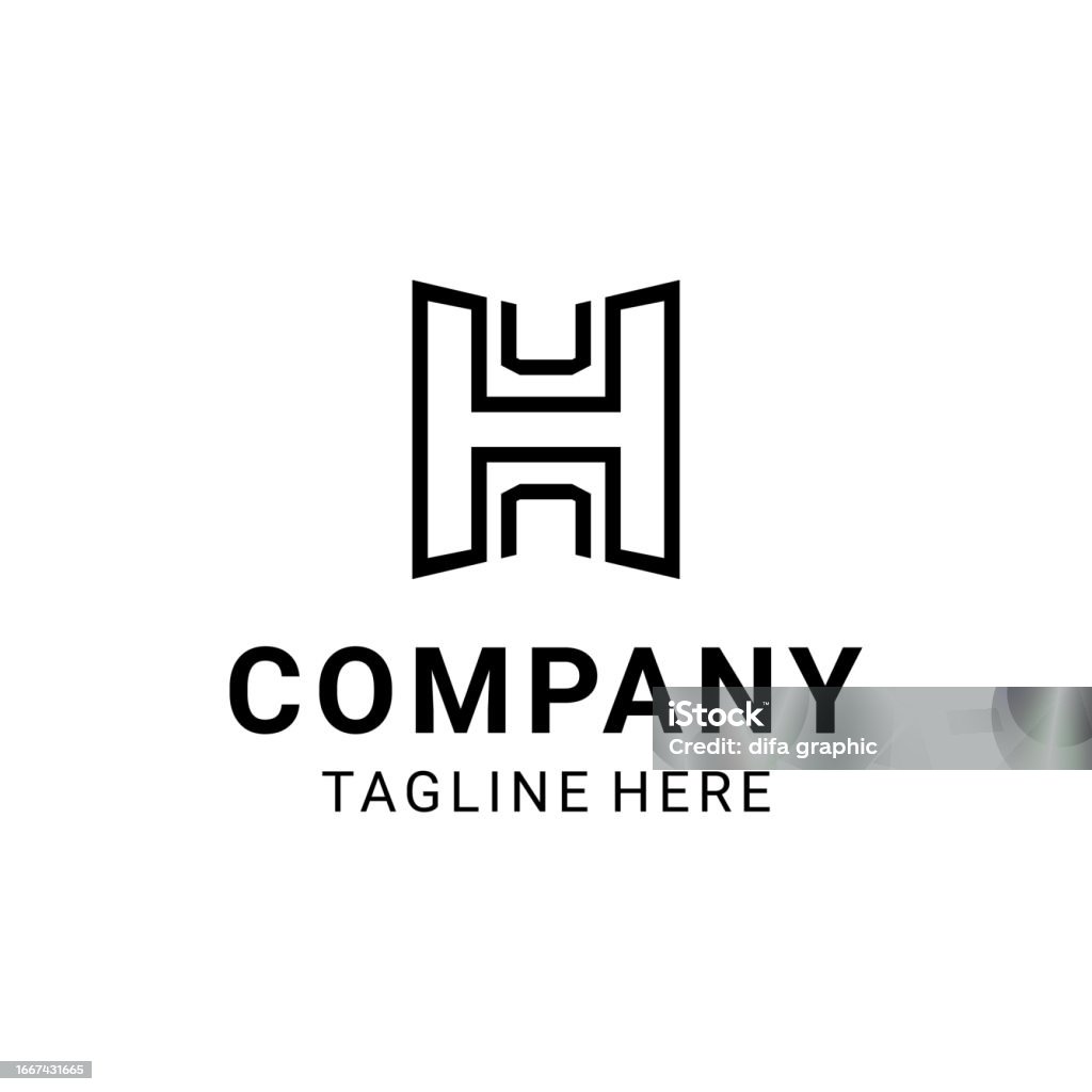 H Sign Pattern Creative Illustration Modern H Sign Geometric Design Template Stock ...